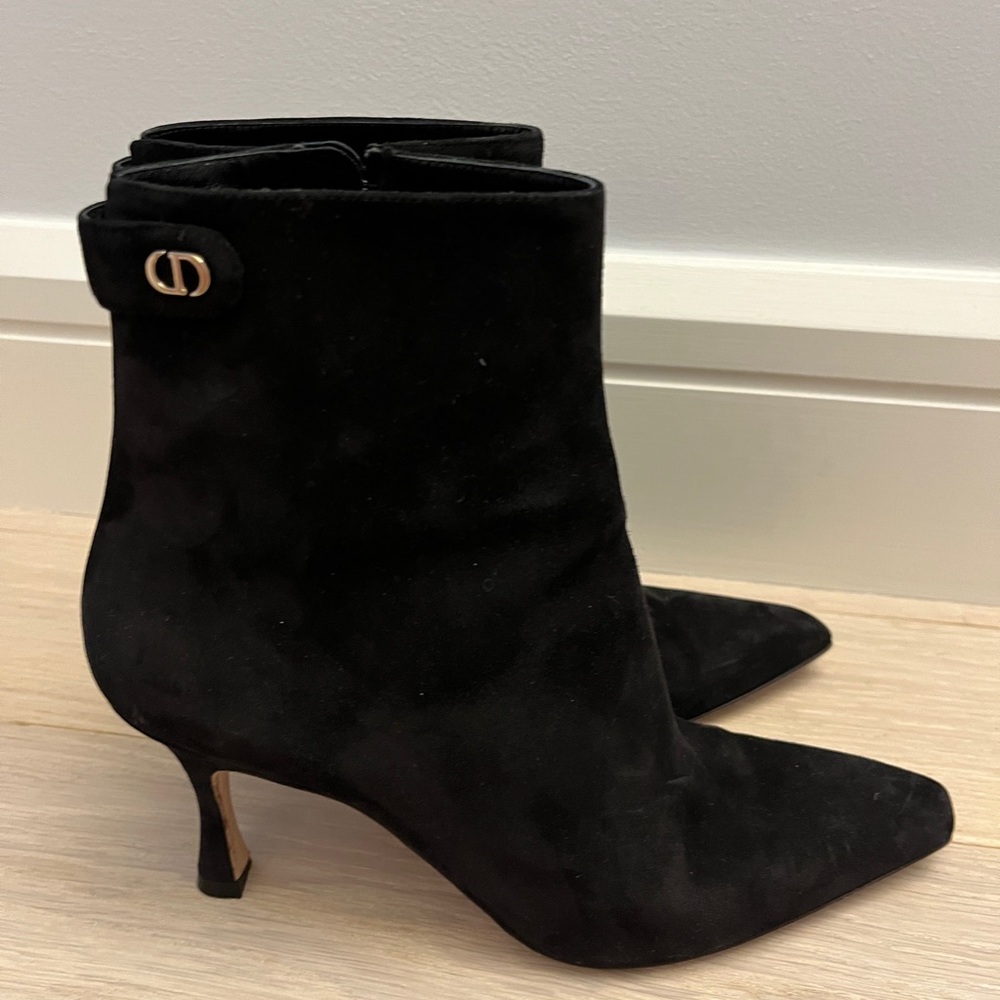 Cristian Dior Black Suede Booties!